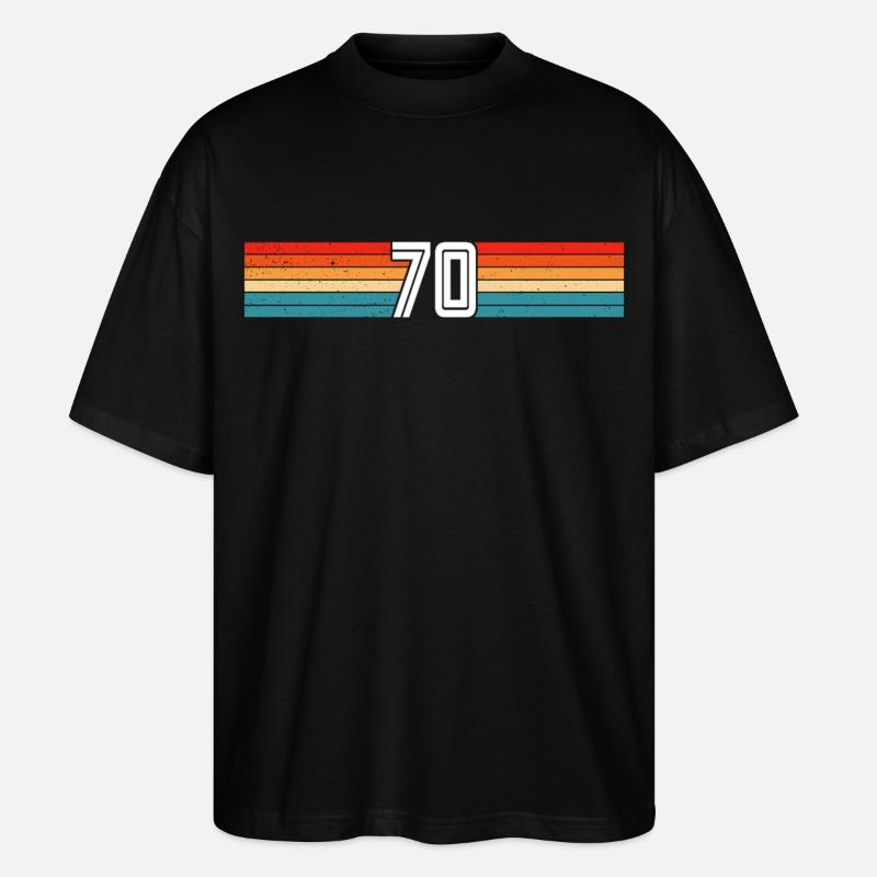 70 ans rétro 70e anniversaire - T-shirt bio Blaster 2.0 coupe oversize Stanley/Stella Unisexe - noir