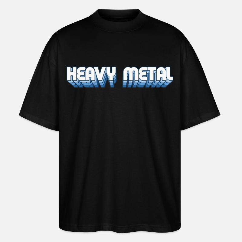 Heavy Metal Style Rétro Texte Logo - T-shirt bio Blaster 2.0 coupe oversize Stanley/Stella Unisexe - noir