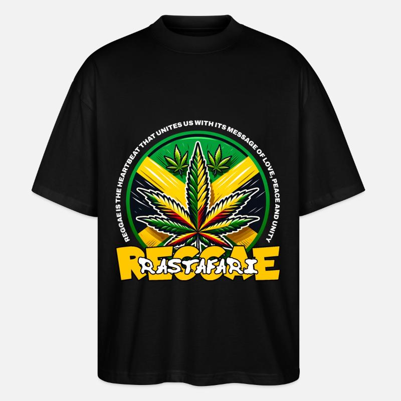 Emblème Reggae - T-shirt bio Blaster 2.0 coupe oversize Stanley/Stella Unisexe - noir