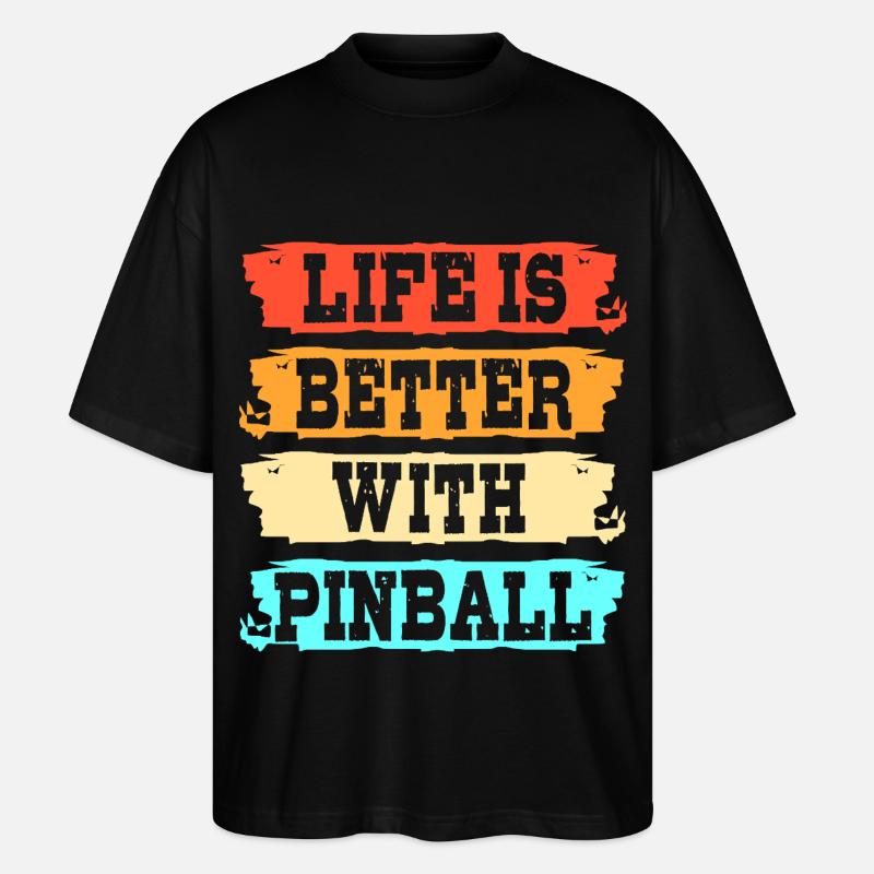 Pinball Flipper - Stanley/Stella Oversized Unisex Bio T-Shirt Blaster 2.0 - Schwarz