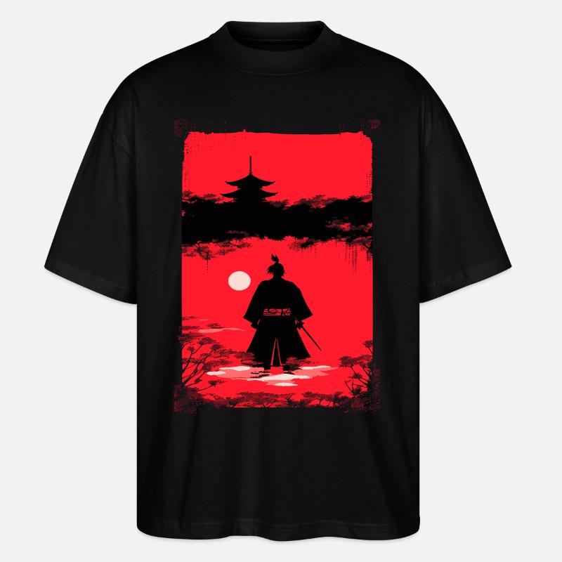 Samouraï au clair de lune - T-shirt bio Blaster 2.0 coupe oversize Stanley/Stella Unisexe - noir