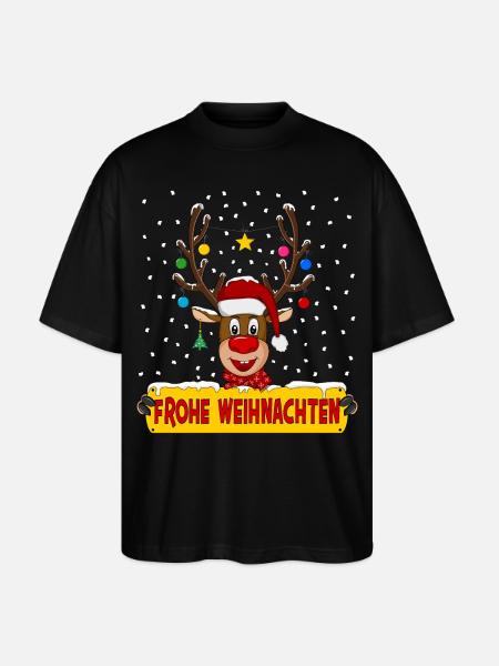 Joyeux Noël Renne - T-shirt bio Blaster 2.0 coupe oversize Stanley/Stella Unisexe - noir