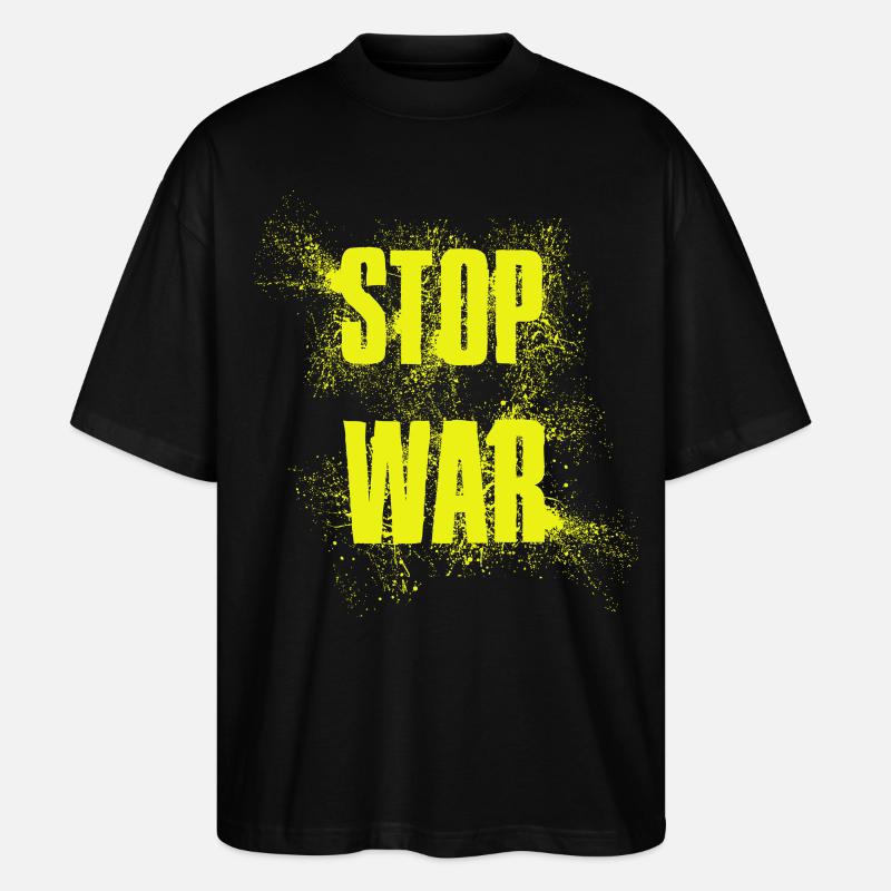 STOP WAR – NO WAR - PEACE - Stanley/Stella Oversized Unisex Organic T-shirt Blaster 2.0 - black