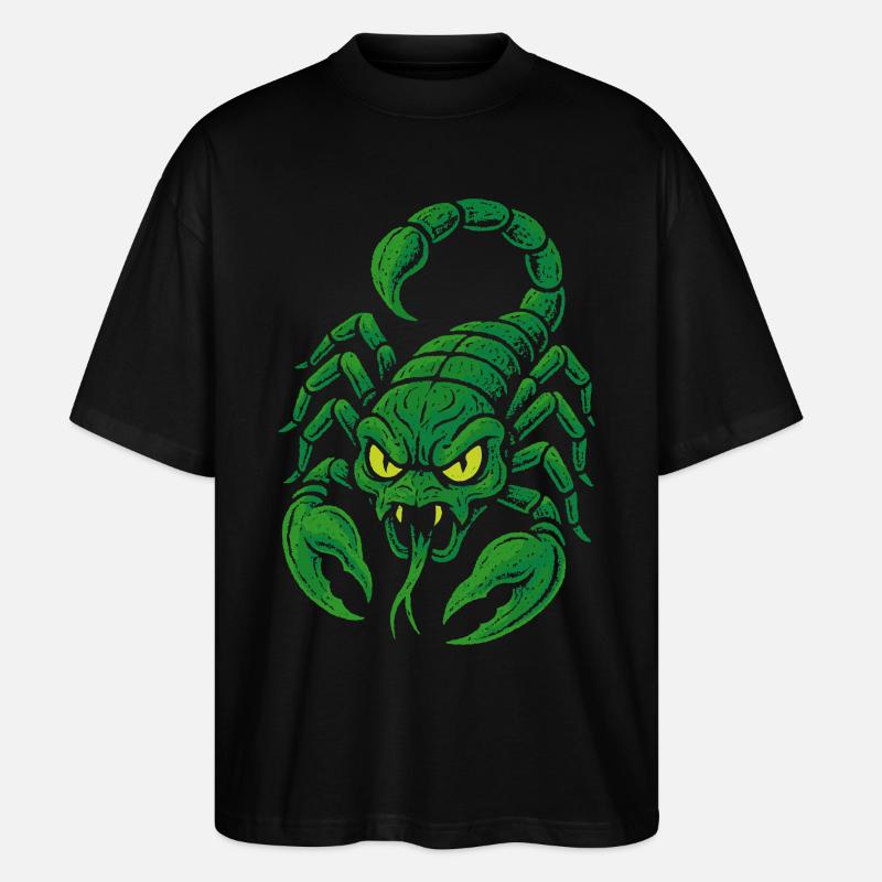 Giftgrüner Skorpion im Comicstil - Stanley/Stella Oversized Unisex Bio T-Shirt Blaster 2.0 - Schwarz
