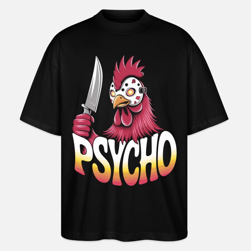 Psycho alarme dans le poulailler - T-shirt bio Blaster 2.0 coupe oversize Stanley/Stella Unisexe - noir