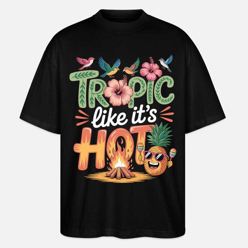Tropique comme s’il faisait chaud - T-shirt bio Blaster 2.0 coupe oversize Stanley/Stella Unisexe - noir