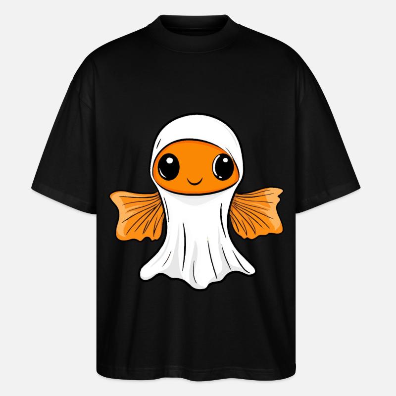 Goldfish Halloween Comic Ghost - Stanley/Stella Oversized Unisex Organic T-shirt Blaster 2.0 - black