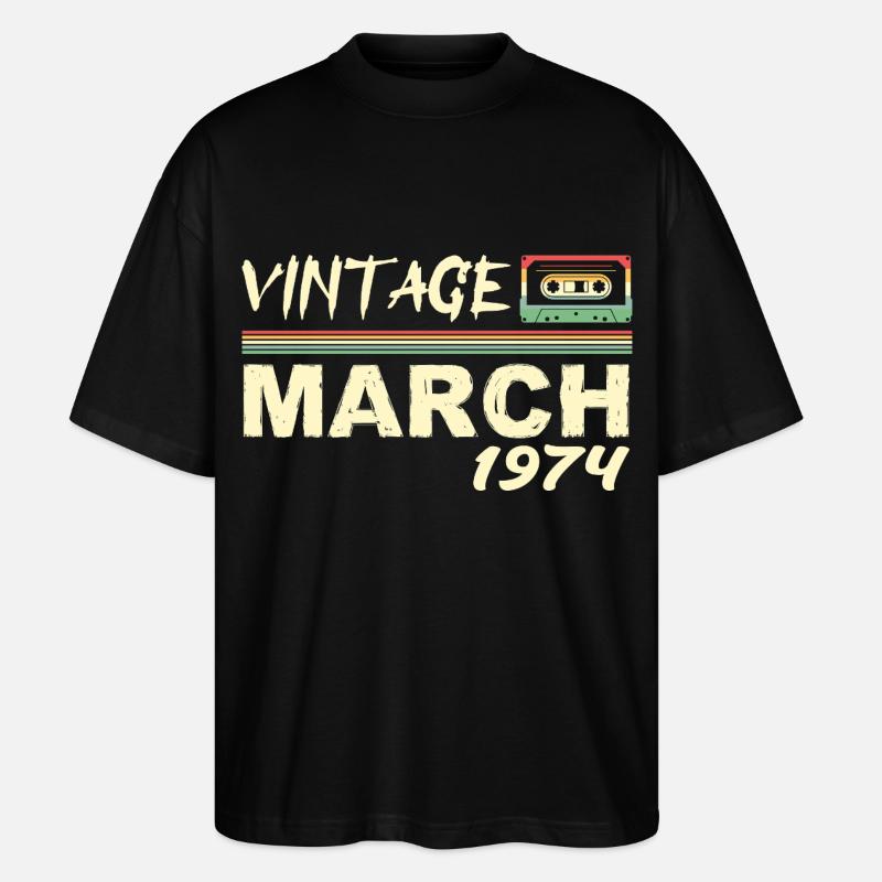 Mars 1974 - March 1974 - T-shirt bio Blaster 2.0 coupe oversize Stanley/Stella Unisexe - noir
