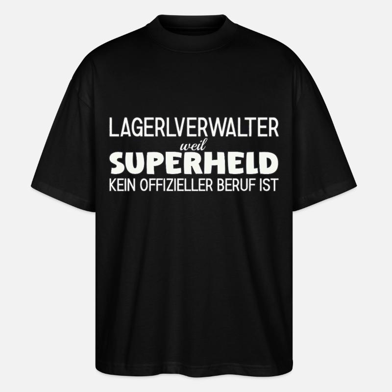 Lagerverwalter Superheld - Stanley/Stella Oversized Unisex Bio T-Shirt Blaster 2.0 - Schwarz