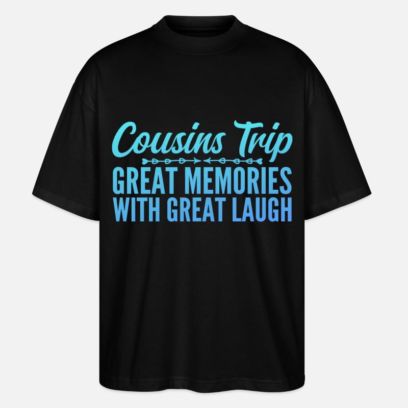 Cousin-Reise 2025 - Stanley/Stella Oversized Unisex Bio T-Shirt Blaster 2.0 - Schwarz
