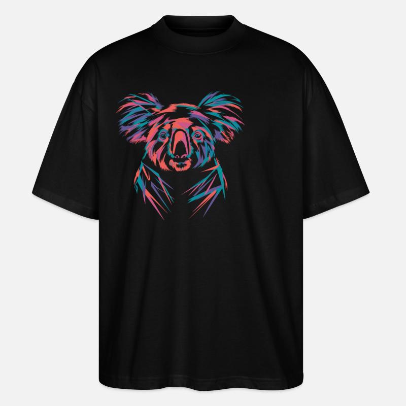 Farbintensiver Koala im Neondesign - Stanley/Stella Oversized Unisex Bio T-Shirt Blaster 2.0 - Schwarz