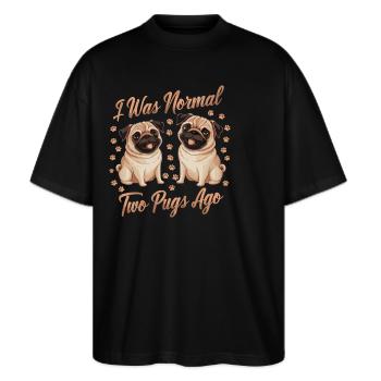 J’étais normale devant deux seins - T-shirt bio Blaster 2.0 coupe oversize Stanley/Stella Unisexe - noir - Devant - Alina (178cm) & Michal (187cm)