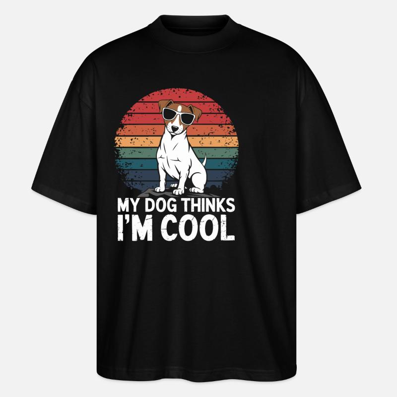 Propriétaire d’un Jack Russell Terrier - T-shirt bio Blaster 2.0 coupe oversize Stanley/Stella Unisexe - noir