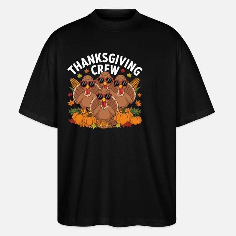 Thanksgiving Crew Erntedank - Stanley/Stella Oversized Unisex Bio T-Shirt Blaster 2.0 - Schwarz
