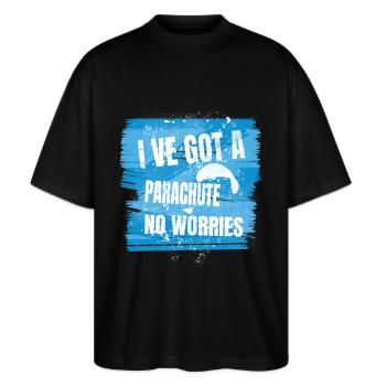 J’ai un parachute – pas de soucis - T-shirt bio Blaster 2.0 coupe oversize Stanley/Stella Unisexe - noir - Devant - Alina (178cm) & Michal (187cm)