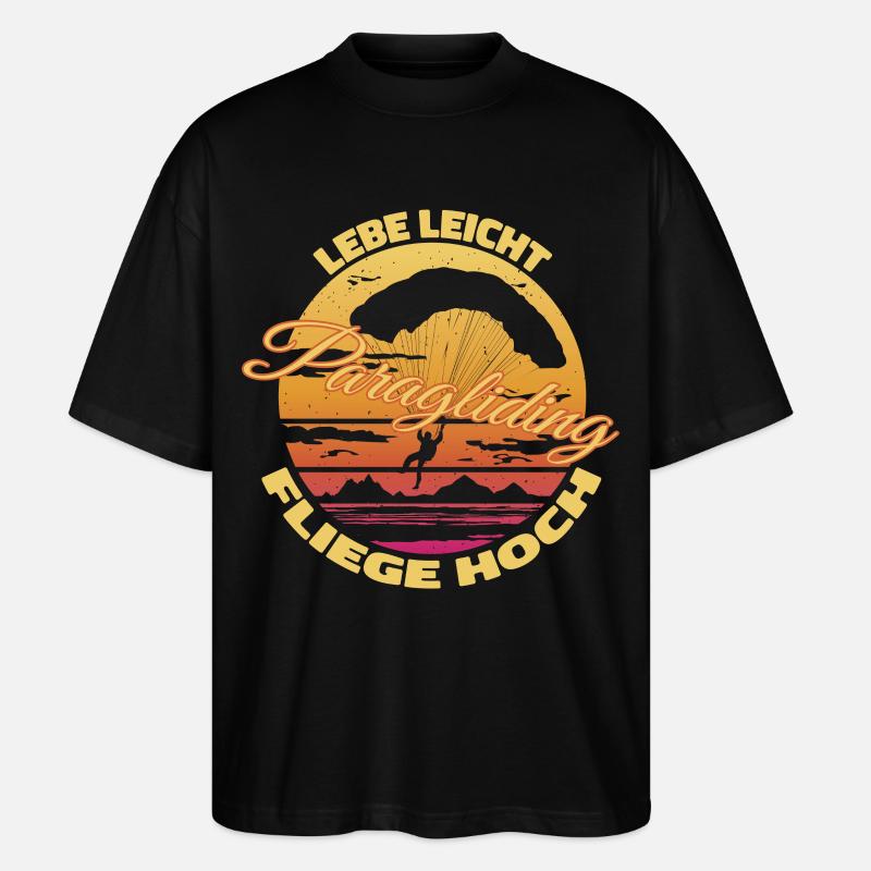 Lebe leicht, fliege hoch - Stanley/Stella Oversized Unisex Bio T-Shirt Blaster 2.0 - Schwarz