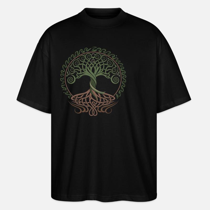 Neo Celtic Lebensbaum Symbolik - Stanley/Stella Oversized Unisex Bio T-Shirt Blaster 2.0 - Schwarz