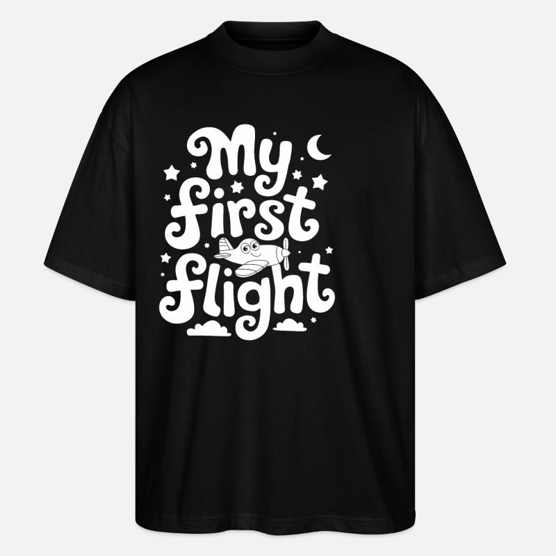 My First Flight Imaginative Adventure - Stanley/Stella Oversized Unisex Organic T-shirt Blaster 2.0 - black