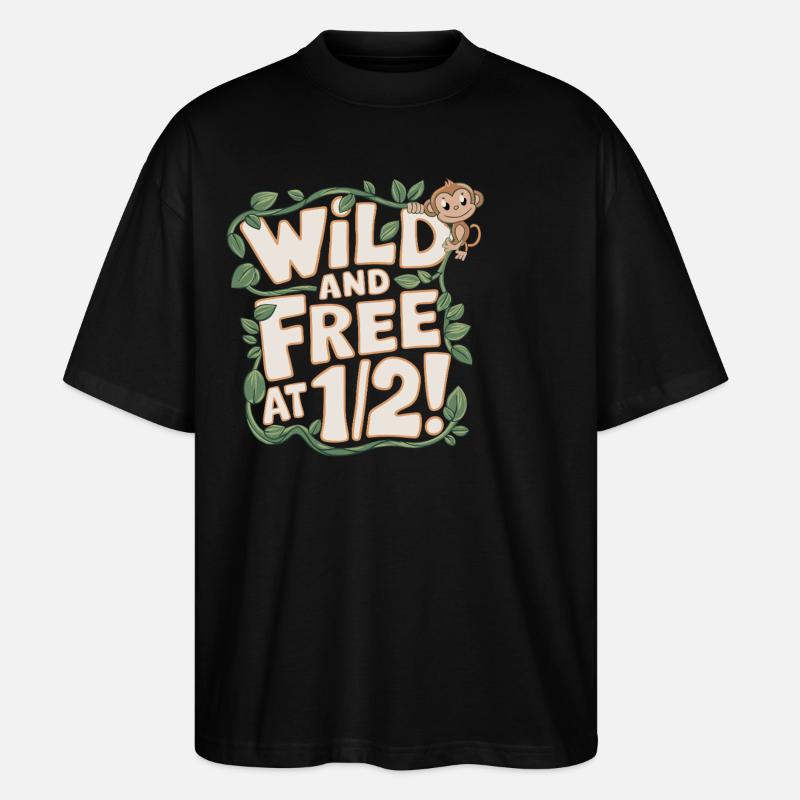 Anniversaire demi-mois sauvage et libre - T-shirt bio Blaster 2.0 coupe oversize Stanley/Stella Unisexe - noir