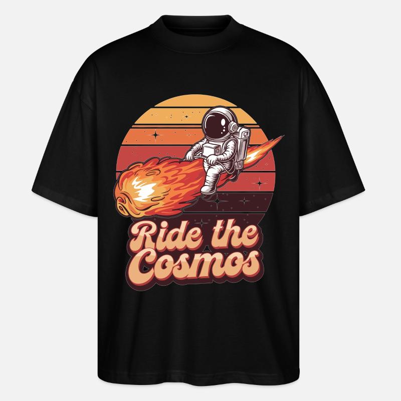 Astronaut auf Meteor - Stanley/Stella Oversized Unisex Bio T-Shirt Blaster 2.0 - Schwarz