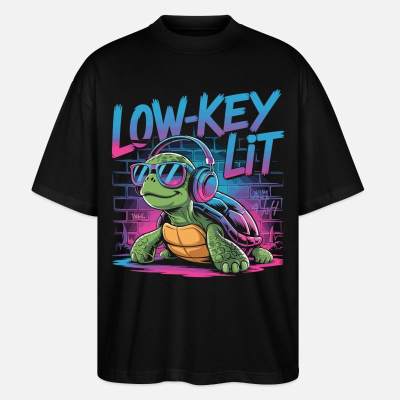 Low-Key Lit Schildkröte - Stanley/Stella Oversized Unisex Bio T-Shirt Blaster 2.0 - Schwarz