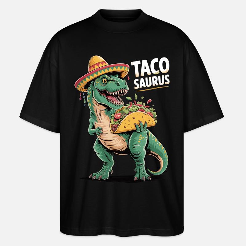 Taco trifft Dino - Stanley/Stella Oversized Unisex Bio T-Shirt Blaster 2.0 - Schwarz