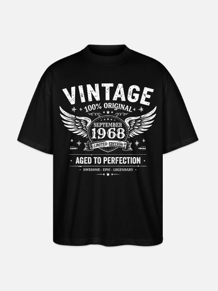 Born in September 1968 - Stanley/Stella Oversized Unisex Organic T-shirt Blaster 2.0 - black