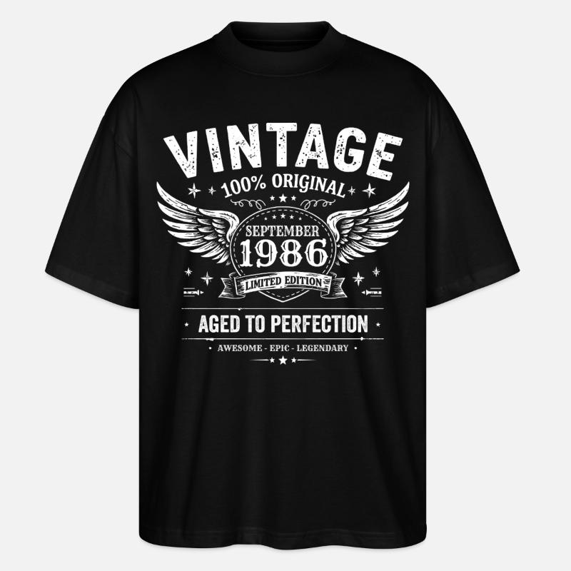 Né en Septembre 1986 - T-shirt bio Blaster 2.0 coupe oversize Stanley/Stella Unisexe - noir