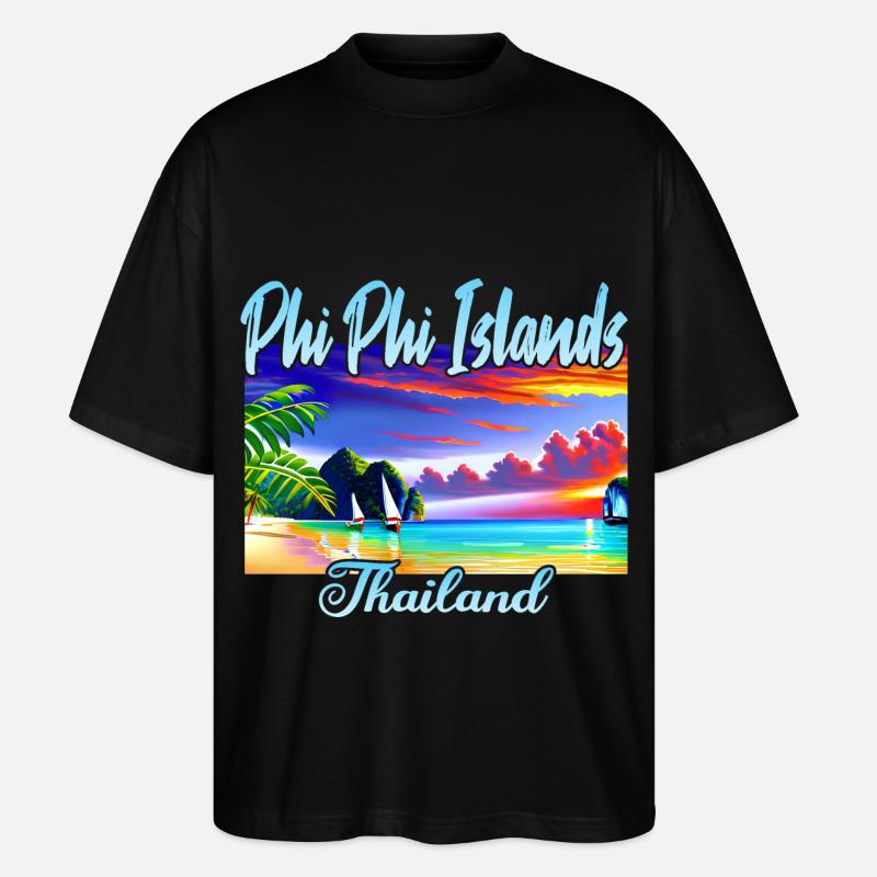 Phi Phi Islands - Stanley/Stella Oversized Unisex Organic T-shirt Blaster 2.0 - black