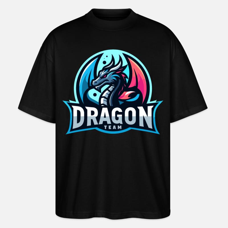 Das Drachen-Team - Stanley/Stella Oversized Unisex Bio T-Shirt Blaster 2.0 - Schwarz