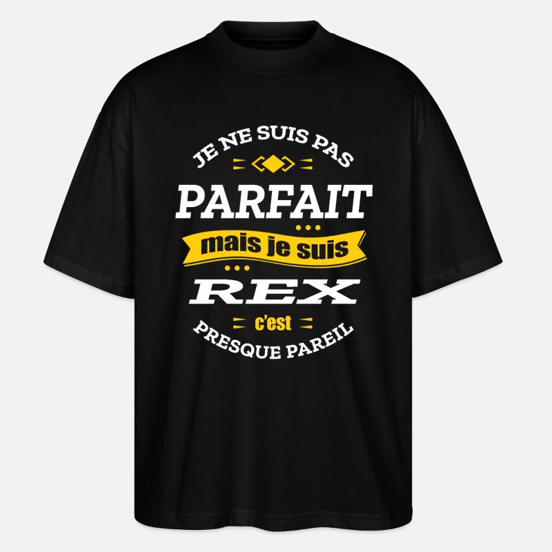 REX PARFAIT - PRENOM REX - T-shirt bio Blaster 2.0 coupe oversize Stanley/Stella Unisexe - noir