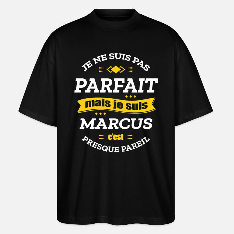 MARCUS PARFAIT - PRENOM MARCUS - T-shirt bio Blaster 2.0 coupe oversize Stanley/Stella Unisexe - noir