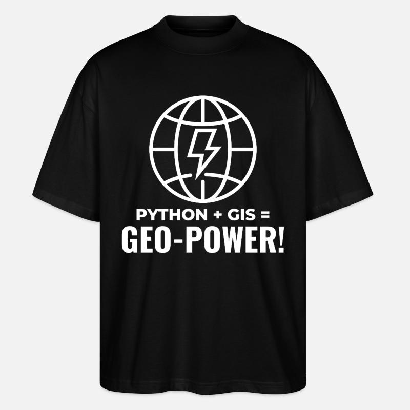 Python SIG Géo-Puissance Programmation Géospatial - T-shirt bio Blaster 2.0 coupe oversize Stanley/Stella Unisexe - noir