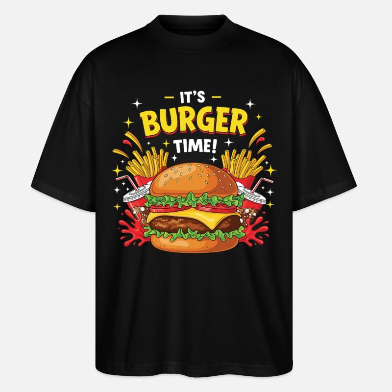 Hamburger Burger - Stanley/Stella Oversized Unisex Bio T-Shirt Blaster 2.0 - Schwarz