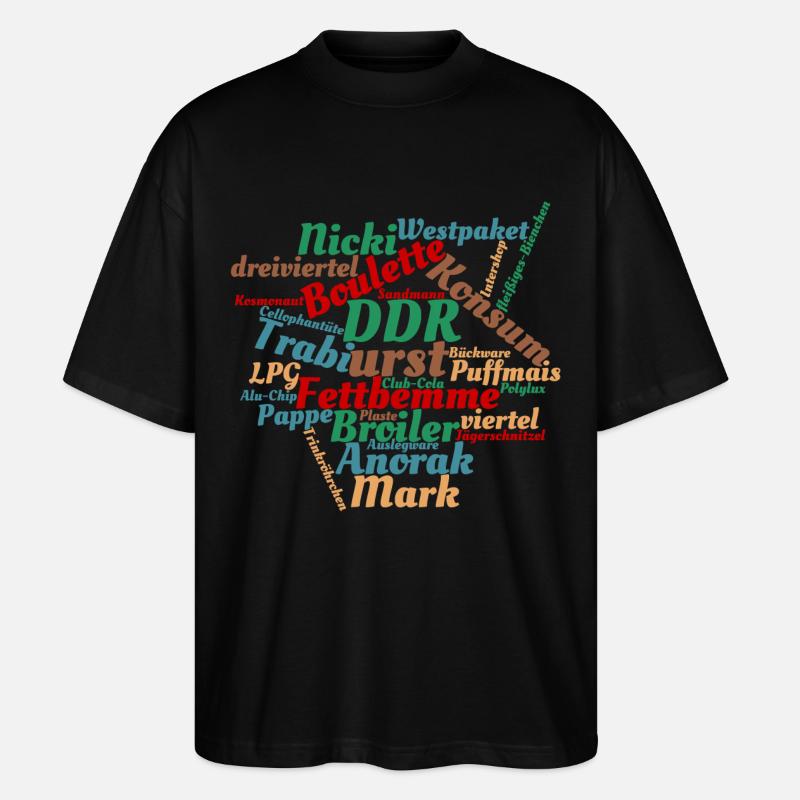 DDR Ostalgie Wörtersammlung - Stanley/Stella Oversized Unisex Bio T-Shirt Blaster 2.0 - Schwarz