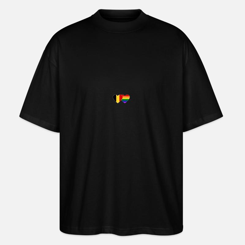 Drapeau arc-en-ciel de Belgique - T-shirt bio Blaster 2.0 coupe oversize Stanley/Stella Unisexe - noir