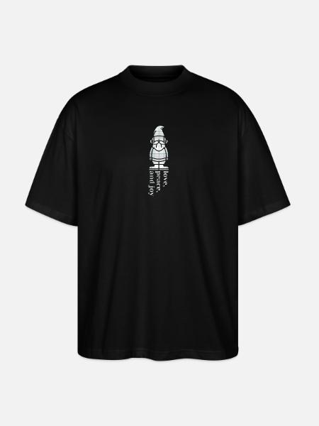 Jultröja - Jul - Dvärg - Gnome - Ekologisk Oversized T-shirt Unisex Stanley/Stella Blaster 2.0 - svart