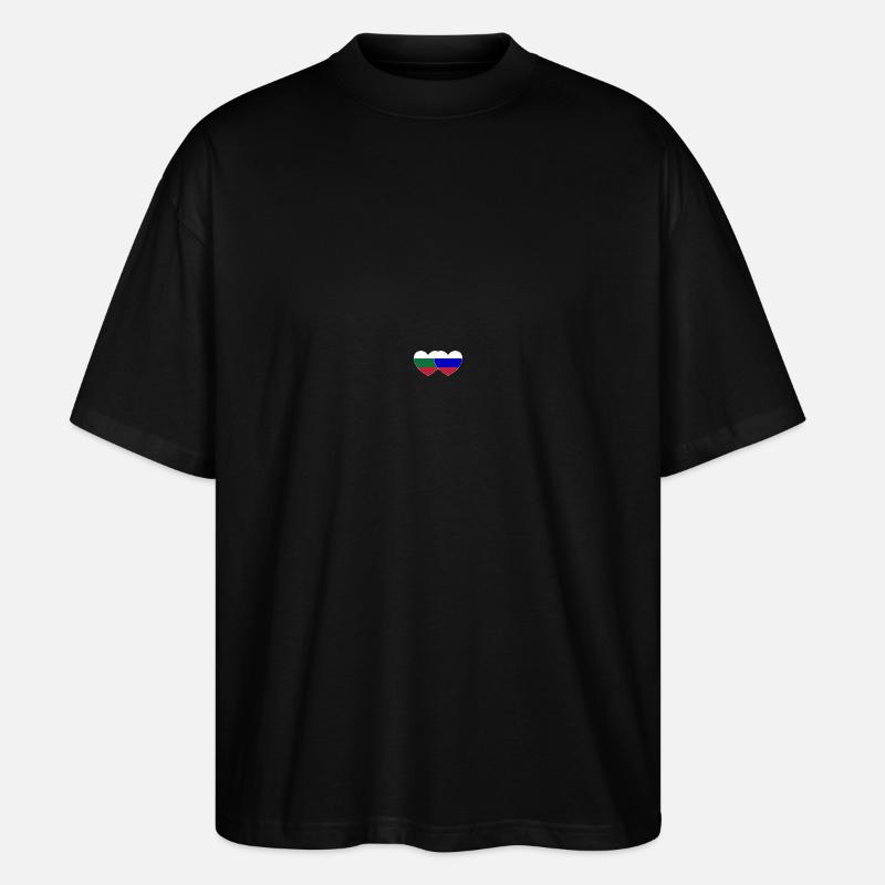 Bulgarie Russie Drapeau Cœur - T-shirt bio Blaster 2.0 coupe oversize Stanley/Stella Unisexe - noir