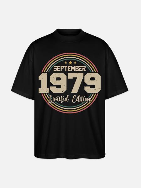 September Birthday Gift 1979 - Stanley/Stella Oversized Unisex Organic T-shirt Blaster 2.0 - black