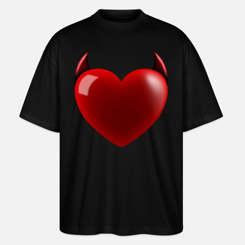Heart Devil - Stanley/Stella Oversized Unisex Organic T-shirt Blaster 2.0 - black