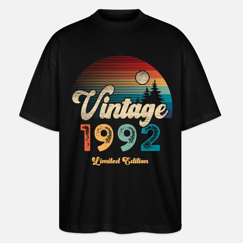 Millésime 1992 Anniversaire Rétro - T-shirt bio Blaster 2.0 coupe oversize Stanley/Stella Unisexe - noir