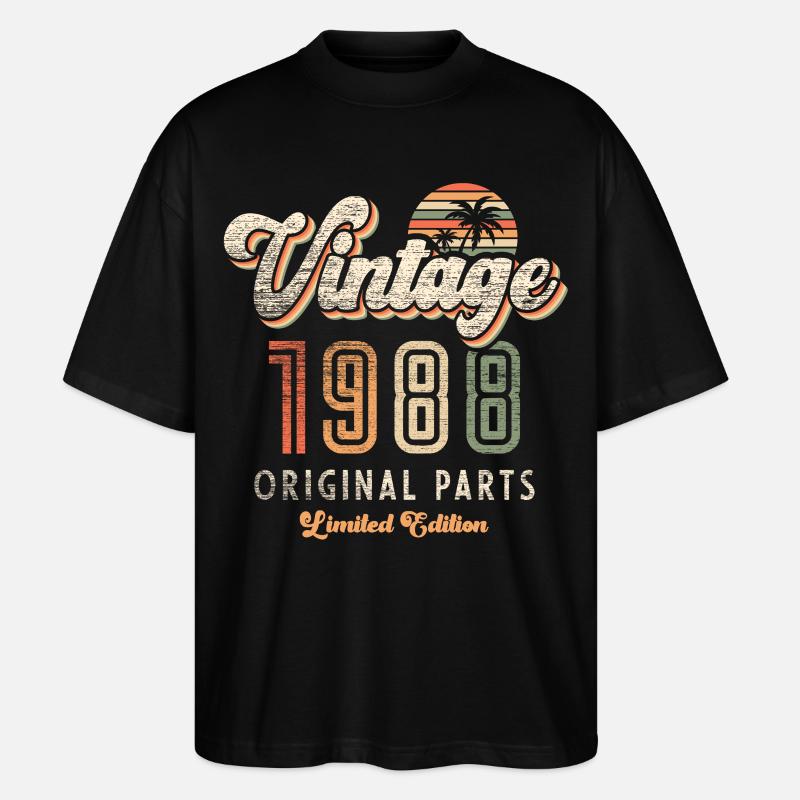 Millésime 1988 Anniversaire Rétro - T-shirt bio Blaster 2.0 coupe oversize Stanley/Stella Unisexe - noir