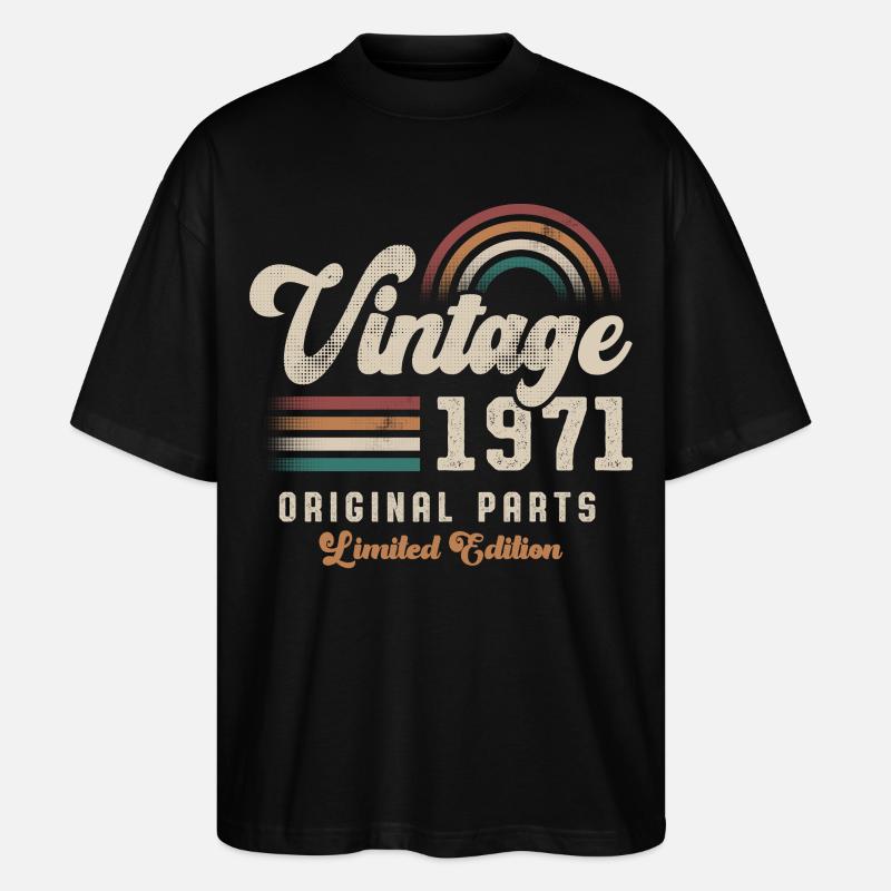 Millésime 1971 Anniversaire Rétro - T-shirt bio Blaster 2.0 coupe oversize Stanley/Stella Unisexe - noir