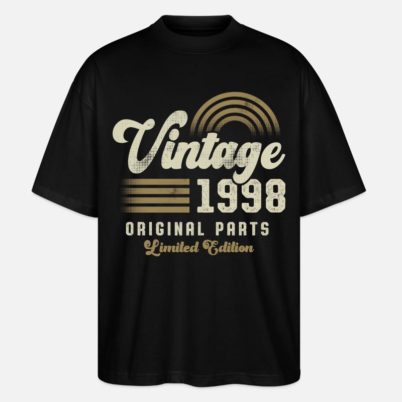 Millésime 1998 Anniversaire Rétro - T-shirt bio Blaster 2.0 coupe oversize Stanley/Stella Unisexe - noir