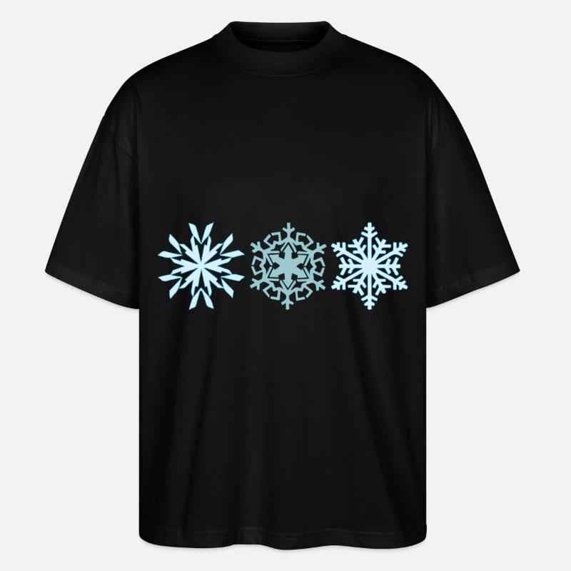 Schneeflocken - Stanley/Stella Oversized Unisex Bio T-Shirt Blaster 2.0 - Schwarz