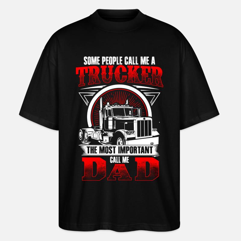 Trucker Dad - EN - Stanley/Stella Oversized Unisex Organic T-shirt Blaster 2.0 - black