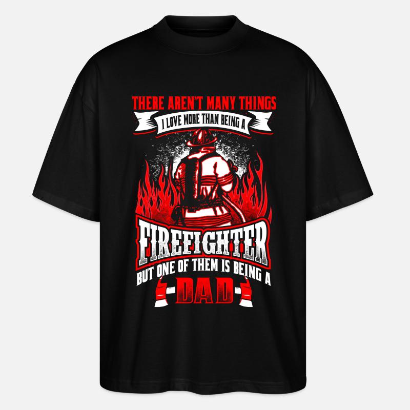 Firefighter Dad - EN - Stanley/Stella Oversized Unisex Bio T-Shirt Blaster 2.0 - Schwarz