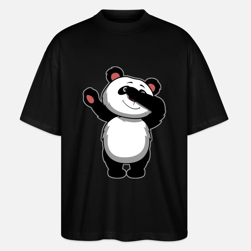 Dabbing Panda Bear - Dab Panda - Stanley/Stella Oversized Unisex Organic T-shirt Blaster 2.0 - black