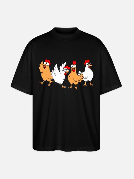 Funny chickens - Stanley/Stella Oversized Unisex Organic T-shirt Blaster 2.0 - black