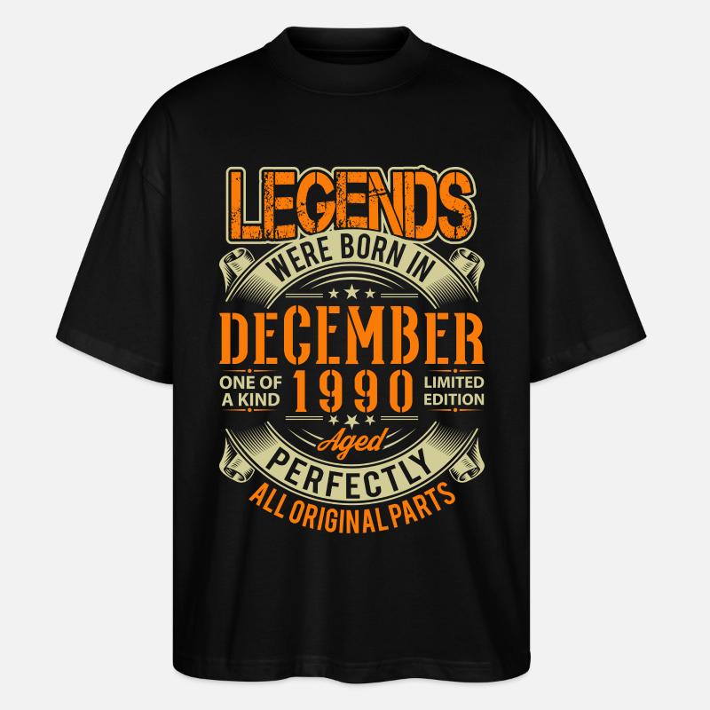 1990 Décembre Birthday Legend - T-shirt bio Blaster 2.0 coupe oversize Stanley/Stella Unisexe - noir